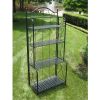 Indoor Outdoor Folding Metal Bakers Rack with 4-Tier Lattice Shelves