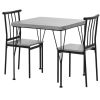 Modern 3-Piece Metal Frame Dining Set with  Wood Top Table and 2 Chairs