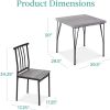 Modern 3-Piece Metal Frame Dining Set with  Wood Top Table and 2 Chairs