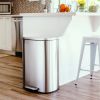 13 Gallon Stainless Steel Kitchen Trash Can with Step Open Lid