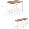 Modern 3-Piece Dining Set Wood Top Metal Frame Table and 2 Bench Chairs