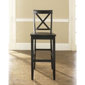 Set of 2 - X-Back Solid Wood 30-inch Barstools