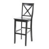 Set of 2 - X-Back Solid Wood 30-inch Barstools