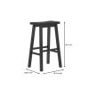 Set of 2 Farmhouse Bar Height Saddle Seat Barstool in Wood Finish