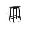 Set of 2 Farmhouse Counter Height Saddle Barstool in Wood Finish