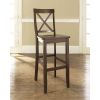 Set of 2 - X-Back 30-inch Solid Wood Barstool