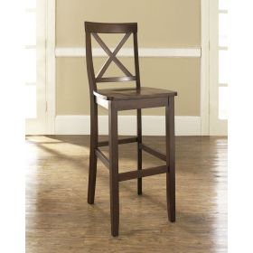 Set of 2 - X-Back 30-inch Solid Wood Barstool