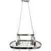 Rustic 2-Light 10 Hook Ceiling Mounted Hanging Pot Rack