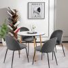 Set of 2 Modern Velvet Upholstered Dining Chair with Metal Legs