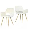 Set of 2 Modern Velvet Upholstered Dining Chair with Gold Metal Legs