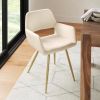 Set of 2 Modern Velvet Upholstered Dining Chair with Gold Metal Legs