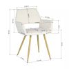 Set of 2 Modern Velvet Upholstered Dining Chair with Gold Metal Legs