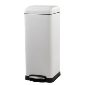 8-Gallon Retro Stainless Steel Step-On Trash Can