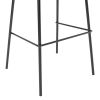 Set of 2 - Modern Low Back Barstool with Black Metal Frame and Seat
