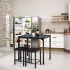 Modern 3-Piece Dining Set Faux Marble Table-Top and 2 Chairs Stools