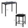 Modern 3-Piece Dining Set Faux Marble Table-Top and 2 Chairs Stools