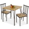 Modern 3-Piece Metal Frame Dining Set withTop Table and 2 Chairs