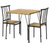 Modern 3-Piece Metal Frame Dining Set withTop Table and 2 Chairs