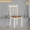 Set of 2 Solid Wood Mission Style Armless Dining Chair with Brown Seat
