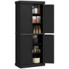 HOMCOM 6-Tier Pantry Haven: Modern Freestanding Storage Cabinet with Adjustable Shelves, Sleek Black