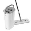 VEVOR Mop and Bucket with Wringer Set, Wet & Dry Use, Flat Mop and Bucket System with 3 Washable Microfiber Pads, Flat Mop with Stainless Steel Handle