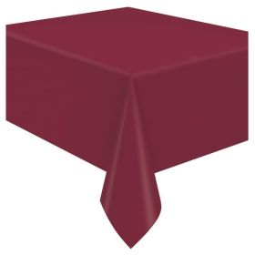 Way To Celebrate Rectangular Burgundy Plastic Table Covers, 54" x 108", 3 Count