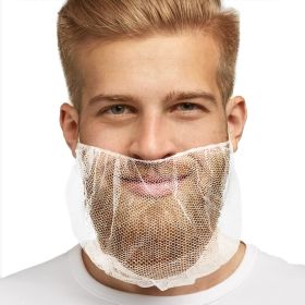 White Disposable Beard Nets for Men Food Service, 18 Inch. Pack of 100 Nylon Disposable Beard Covers Nets for Cooking. Kitchen Beard Guard for Restaur