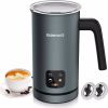 BIZEWO Milk Frother Electric, Coffee Frother, Warm and Cold Milk Foamer, 4 IN 1 Automatic Milk Warmer Stainless Steel with Touch Screen, Frother for C