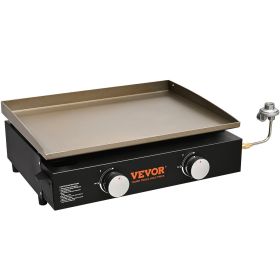 VEVOR Commercial Griddle, 22.4" Heavy Duty Manual Flat Top Griddle, Countertop Gas Grill with Non-Stick Cooking Plate, Steel LPG Gas Griddle, H-Shaped