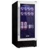 VEVOR Wine Cooler, 96 Cans Capacity Under Counter Built-in or Freestanding Wine Refrigerator, Beverage Cooler with Blue LED Light, Single Door, Child
