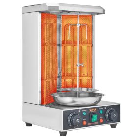 VEVOR Shawarma Grill Machine, 13 lbs Capacity, Chicken Shawarma Cooker Machine with 2 Burners, Electric Vertical Broiler Gyro Rotisserie Oven Doner Ke