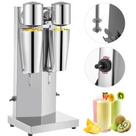 VEVOR Milkshake Maker Kit, Stainless Steel Electric Milkshake Maker, 180W Milkshake Machine, Double Head Classic Milkshake Maker with 800ml Cup, Silve
