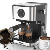 IAGREEA Espresso Coffee Machine 20 Bar High Pressure Extraction, Cafeteras Electricas Modernas With Led Display, 50 OZ Detachable Tank For Barista And