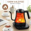 Electric Gooseneck Kettle Temperature Control Pour-Over Tea Kettle for Coffee Brewing;  Stainless Steel Inner;  1300W Rapid Heating;  Temp Holding Mat