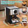 IAGREEA Espresso Coffee Machine 20 Bar High Pressure Extraction, Cafeteras Electricas Modernas With Led Display, 50 OZ Detachable Tank For Barista And