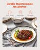 12 PCS Dinnerware Set Ceramic Plates and Bowls Sets Service for 4 White
