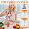 TENKER 1100W Immersion Hand Blender, Stainless Steel Stick Blender with 12-Speed & Turbo Mode, 5-in-1 Handheld Blender with 600ml Mixing Beaker with L