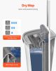 VEVOR Mop and Bucket with Wringer Set, Wet & Dry Use, Flat Mop and Bucket System with 3 Washable Microfiber Pads, Flat Mop with Stainless Steel Handle