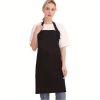 Professional Adjustable Black 100% Cotton Apron with 2 Pockets Cooking Kitchen Chef Women Men Aprons for Home Kitchen, Restaurant, Coffee House, Bakin