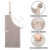 3-Pack Cotton-Blend Kitchen Aprons – Adjustable Bib Aprons with 2 Front Pockets, Unisex Chef Aprons for Cooking, BBQ, Crafting & More