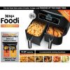 Ninja Foodi 4-in-1 8-Quart 2-Basket Air Fryer with DualZone Technology, Black, Model DZ100