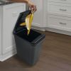 Kitchen Trash Can, 7.6 Gallon, Plastic Touch Top Lid Garbage Bin, Black