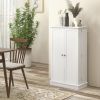 HOMCOM 41" Kitchen Sideboard Cabinet with 5-Tier Shelving 12 Spice Racks Adjustable Shelves, White