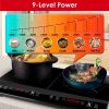 Double Induction Cooktop,  Portable Dual Countertop Burner with Sensor Touch, 4000W  Induction Cooktop 2 Burner, Electric Countertop Cooker with 9 Tem