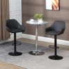 Aosom Swivel Bar Stool Collection Black PU Leather Seating Steel Base Elegant Durable