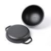 HAWOK Cast Iron Bread Cloche, Dia.7.8inch/20cm, Sourdough Baking Pan Pre-seasoned Black