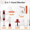 TENKER 5-in-1 Hand Immersion Blender, 1000W 12 Speed Handheld Blender, Copper Motor Stainless Steel Blade Stick Blender,600ml Mixing Beaker,500ml Food