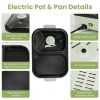 Electric Hot Pot with Grill 2-in-1 Hot Pot and Frying Pan Portable Non-Stick Pot and Griddle Electric Cooker Pot with Glass Lid Fast Heating for 1-2 P