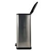 13 Gallon, Plastic Rectangular Step Garbage Bin, Silver