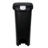 12 Gallon, Plastic Slim Lockable Step on Garbage Bin, Black
